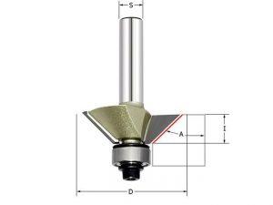 Фреза для снятия фаски 45гр. (нижний подшипник) Z=2 D=36.5x14.5x58 S=6 ARDEN 306631