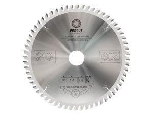 Пила дисковая для ламината, МДФ 210x30x2.4/1.6 Z=60 TFZ PROCUT 755.2103060