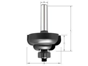 Фреза профильная Двойное внутреннее скругление D=35x16x57 S=8 PROCUT