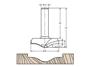 Фреза алмазная филёночная TD-614 D=46x11x65 S=12 Rotis 614612.01