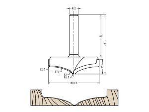 Фреза алмазная филёночная TD-101 D=70x17x70 S=12 Rotis 1017012.01
