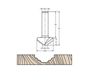 Фреза алмазная филёночная TD-112 D=32x13x65 S=12 Rotis 1123212.01