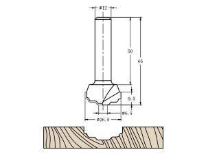 Фреза алмазная филёночная TD-113 D=26x9.5x65 S=12 Rotis 1132612.01