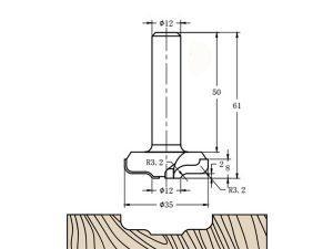 Фреза алмазная филёночная TD-122 D=35x8x61 S=12 Rotis 1223512.12
