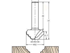 Фреза алмазная филёночная TD-131 D=32x13.7x67 S=12 Rotis 1313212.01