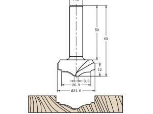 Фреза алмазная филёночная TD-162 D=35x12x65 S=12 Rotis 1623512.01