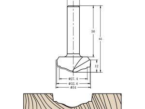 Фреза алмазная филёночная TD-173 D=34x12x65 S=12 Rotis 1633512.01