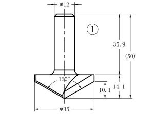 Фреза алмазная филёночная TD-033 D=35x14x65 S=12 Rotis 333514