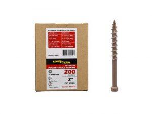 Саморезы Pro-cote покрытие(коричнев)для тер. доски 2"(50мм)упак. 200шт. шаг 3мм Uniqtool UTS-SDK-200