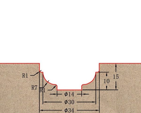 Фреза профильная для фасадов D34xH15xL60 S=12 GREENCUT BX11064