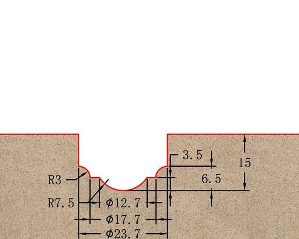 Фреза профильная для фасадов D23.7xH15xL60 S=12 GREENCUT BX11075