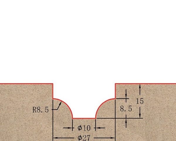 Фреза профильная для фасадов D27xH15xL60 S=12 GREENCUT BX11126