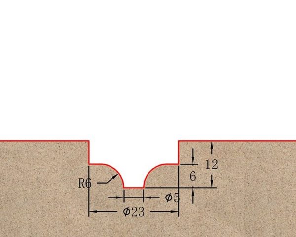 Фреза профильная для фасадов D23xH12xL57 S=12 GREENCUT BX11132