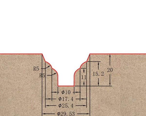 Фреза профильная для фасадов D29.53xH20xL65 S=12 GREENCUT BX11158