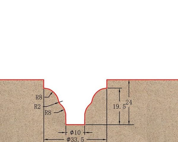 Фреза профильная для фасадов D33.5xH24xL79 S=12 GREENCUT BX11183
