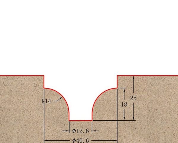 Фреза профильная для фасадов D40.6xH25xL80 S=12 GREENCUT BX11186