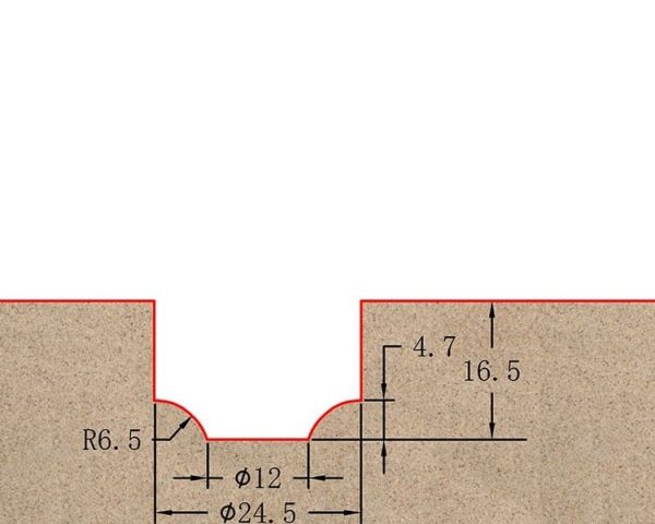 Фреза профильная для фасадов D24.5xH16.5xL61.5 S=12 GREENCUT BX11208