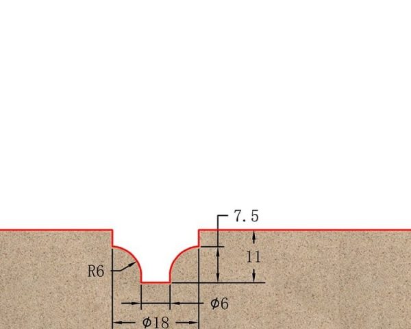 Фреза профильная для фасадов D18xH11xL56 S=12 GREENCUT BX11211