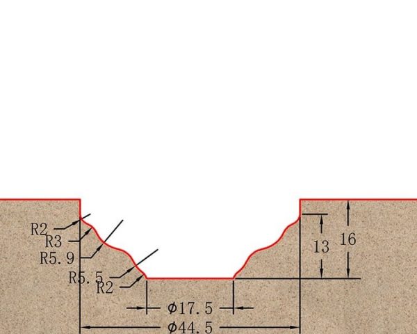 Фреза профильная для фасадов D44.5xH16xL66 S=12 GREENCUT BX11213