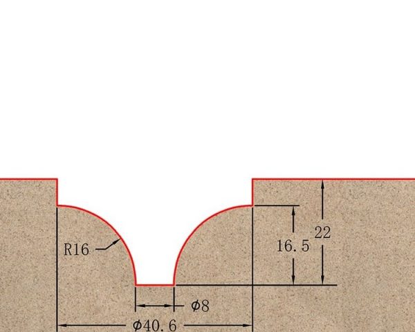 Фреза профильная для фасадов D40.6xH16.5xL61.5 S=12 GREENCUT BX11216