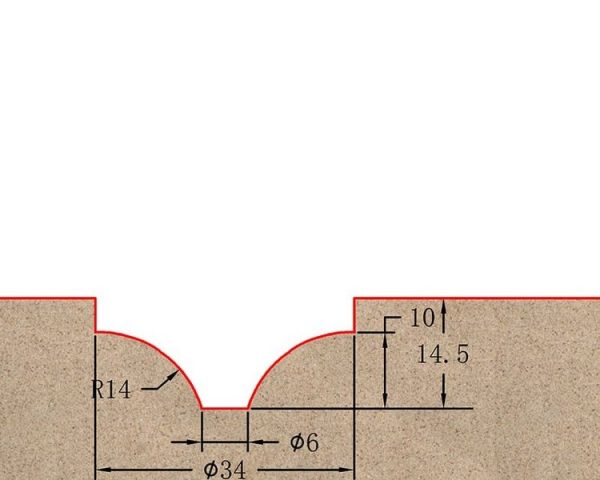 Фреза профильная для фасадов D34xH14.5xL59.5 S=12 GREENCUT BX11217