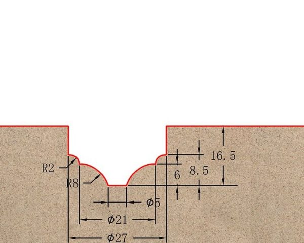 Фреза профильная для фасадов D27xH16.5xL61.5 S=12 GREENCUT BX11219