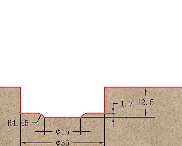 Фреза профильная для фасадов D35xH12.5xL57.5 S=12 GREENCUT BX11222