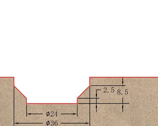 Фреза профильная для фасадов D36xH12.5xL57.5 S=12 GREENCUT BX11248