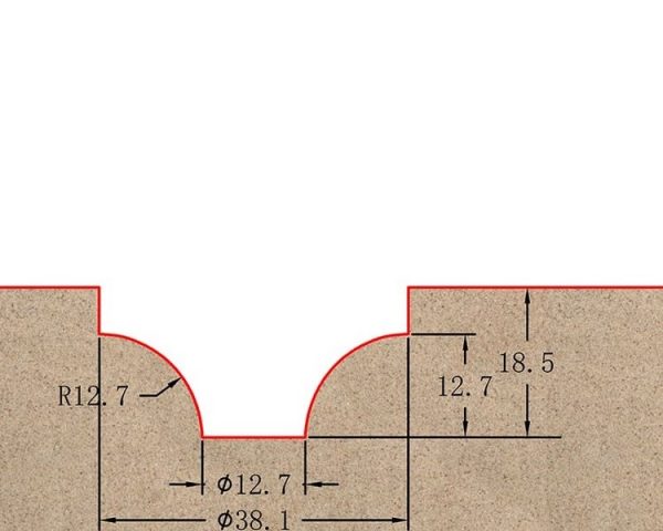 Фреза профильная для фасадов D38.1xH18.5xL63.5 S=12 GREENCUT BX11254