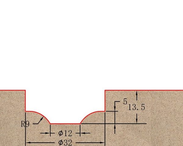 Фреза профильная для фасадов D32xH13.5xL58.5 S=12 GREENCUT BX11256