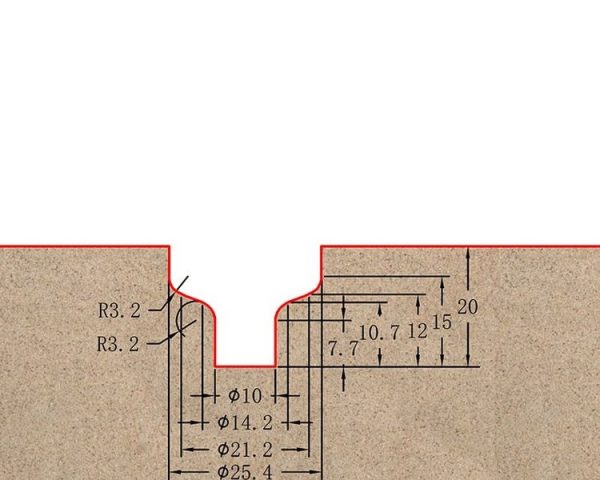 Фреза профильная для фасадов D25.4xH20xL75 S=12 GREENCUT BX11261