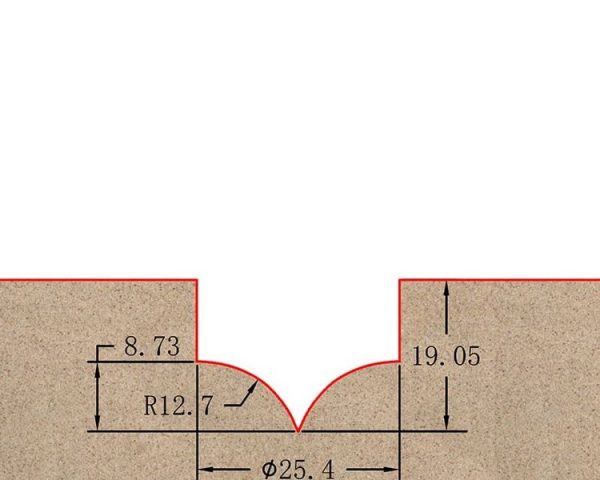 Фреза профильная для фасадов D25.4xH19.05 S=8 GREENCUT BX11273