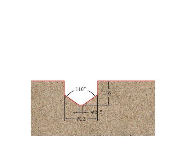 Фреза профильная для фасадов D22xH16xL56 V=110° GREENCUT BX11279