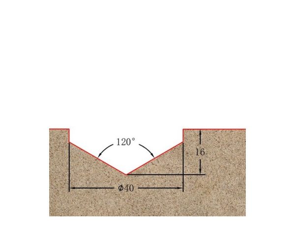 Фреза профильная для фасадов D40xH16xL48 V=120° GREENCUT BX11305